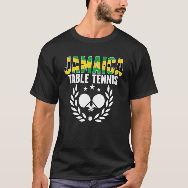 T-shirt Jamaica Table Tennis   Jamaican Ping Pong Supporte (Devant)