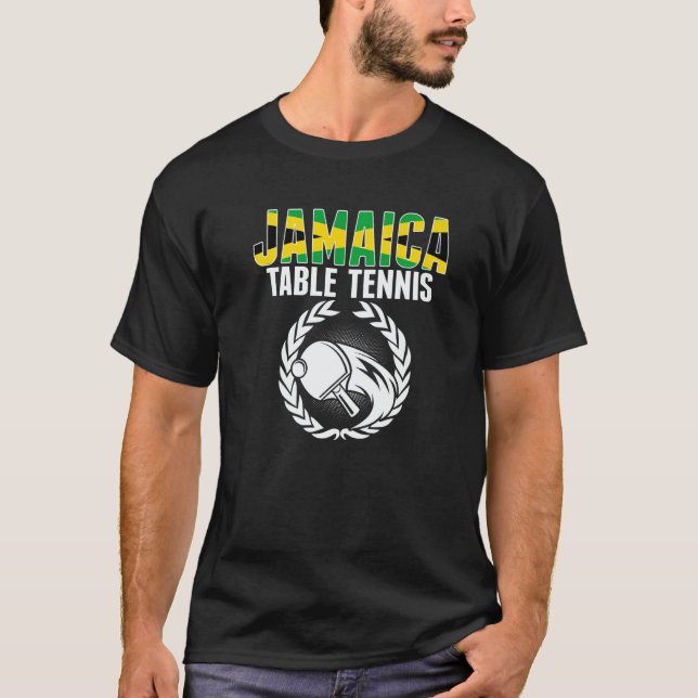 T-shirt Jamaica Table Tennis   Jamaican Ping Pong Supporte (Devant)