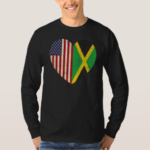 T-shirt Jamaïcain American Love Jamaïque Et États-Unis