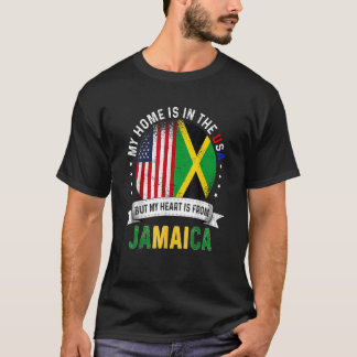 T-shirt Jamaïcain American Patriot Heart Est De Jamaïque F