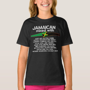 T-shirt Jamaïcain Mélangé Avec Jamaïque Fière Groupe Qui C