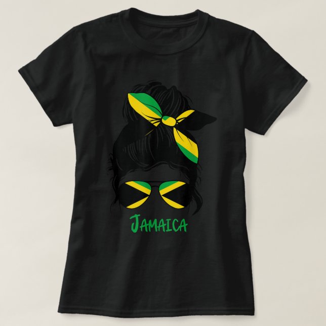 T-shirt Jamaïcaine Jamaïcaine fille Jamaique drapeau femme (Design devant)