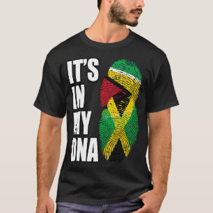 T-shirt Jamaican And Guyanese Mix DNA Flag Heritage T-Shir