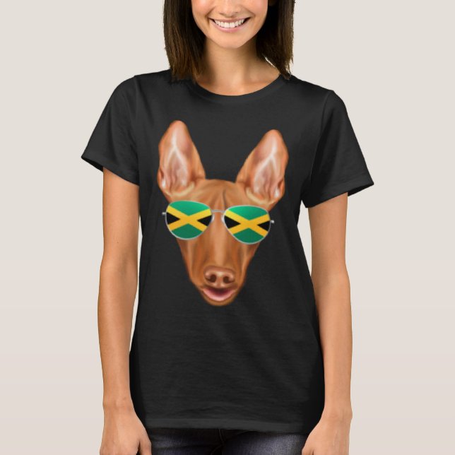 T-shirt Jamaican Flag Pharaoh Hound Dog Jamaica Pocket (Devant)