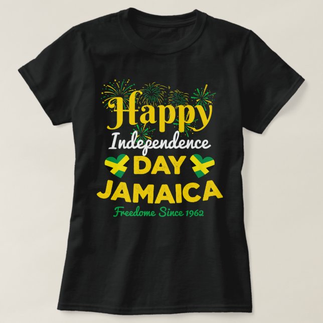 T-shirt Jamaïque 60ème indépendance Fière d'être libre jam (Design devant)