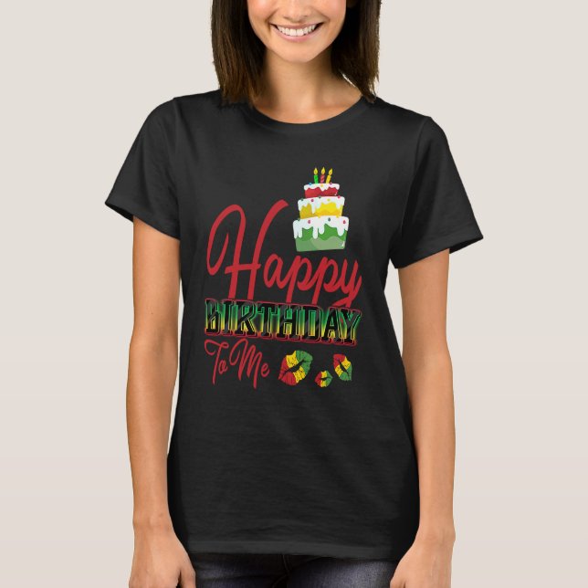 T-shirt Jamaïque Birthday Cake Joyeux anniversaire pour mo (Devant)