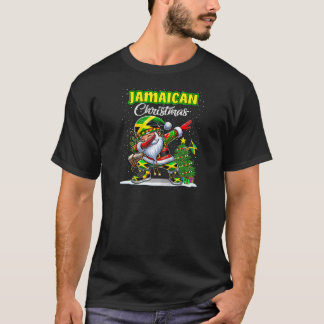 T-shirt Jamaïque Dabbing Père Noël Noël Jamaïque Drapeau p