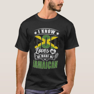 T-shirt Jamaïque Drapeau Dieu m'aime Jamaïcains