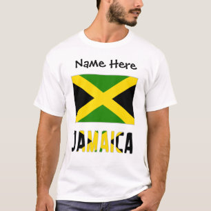 T-shirt Jamaïque et drapeau jamaïcain avec votre nom