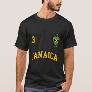 T-shirt Jamaïque Numéro 3 Soccer Team Sports Jamaïcain Dra