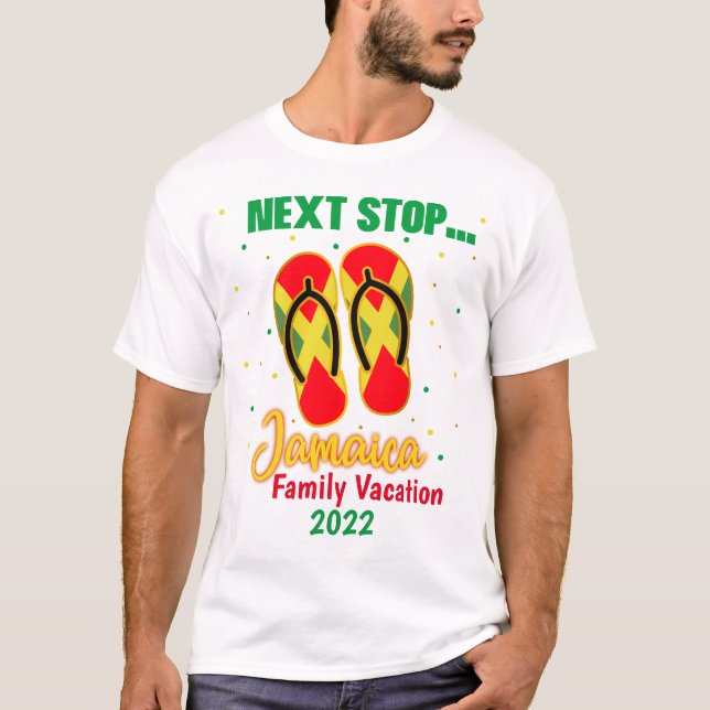 T-shirt Jamaïque Vacances Next Stop Jamaica Group Correspo (Devant)