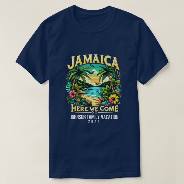 T-shirt Jamaïque Vacances Personnalisé Nom Année Correspon (Design devant)