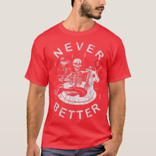 T-shirt Jamais Mieux Chilling Skeleton Unicorne Natation F