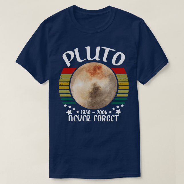 T-shirt jamais oublier pluto (Design devant)