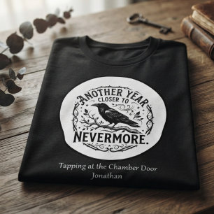 T-shirt Jamais plus silhouette noire Corbeau Anniversaire