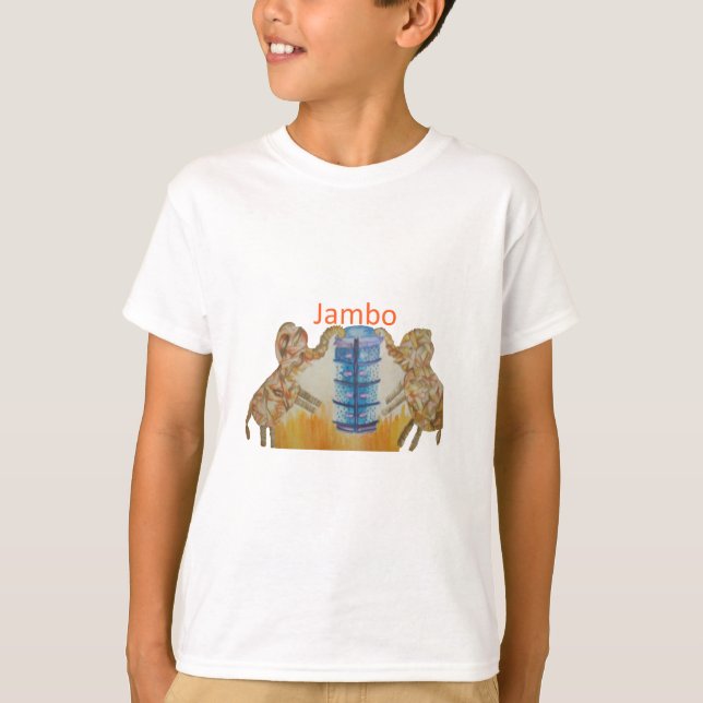 T-shirt Jambo Jumbo African Kids Elephants Art Imprimer (Devant)