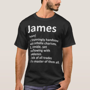 T-shirt JAMES Définition Nom personnalisé Amusant Annivers
