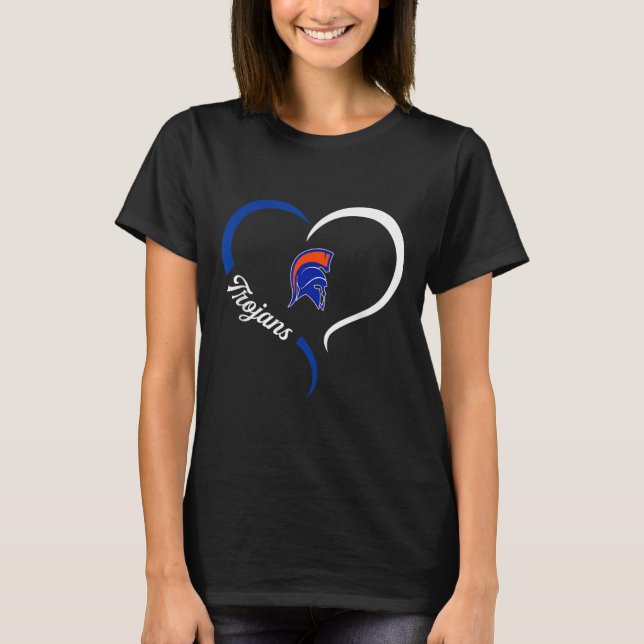 T-shirt James Island Charter Trojans Logo Demi Coeur Sloga (Devant)