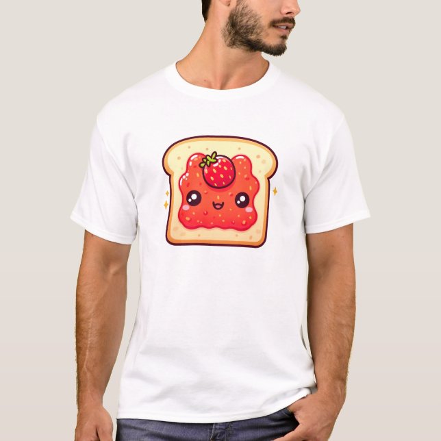 T-shirt Jammin’ Toast - Kawaii Breakfast Buddy (Devant)