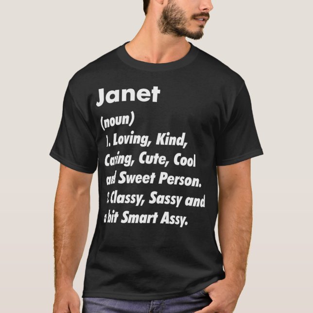 T-shirt Janet Définition Personnalisée Drôle Anniversaire  (Devant)