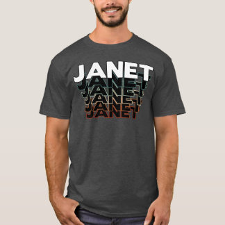 T-shirt Janet drôle Rétro Vintage Coucher de soleil Janet