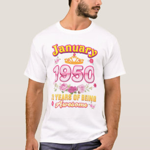 T-shirt Janvier 1950 75 Ans D'Être Impressionnant