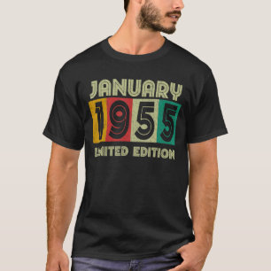 T-shirt Janvier 1955 Tenue Rétro Anniversaire