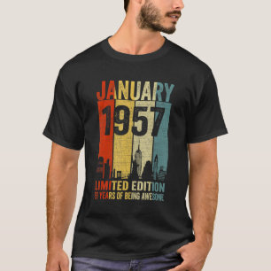 T-shirt Janvier 1957 66 Ans D'Être Impressionnant