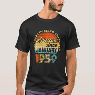 T-shirt Janvier 1959 63E Cadeau Anniversaire 63 Ans D'Être