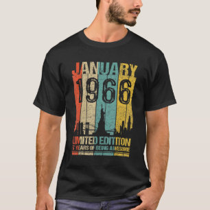 T-shirt Janvier 1966 57 Ans D'Être Awesom