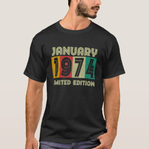 T-shirt Janvier 1974 Tenue Anniversaire rétro