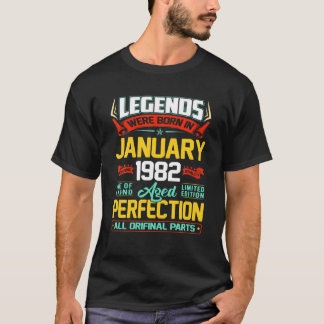 T-shirt Janvier 1982 40E Cadeau Anniversaire 40 Ans Hommes