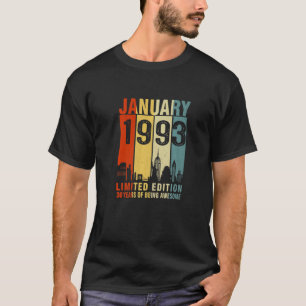 T-shirt Janvier 1993 30 Ans D'Être Vintage