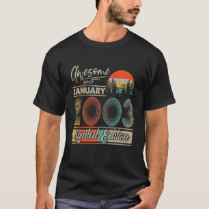 T-shirt Janvier 2003 Vintage Retro 19 Ans, 19E Anniversair