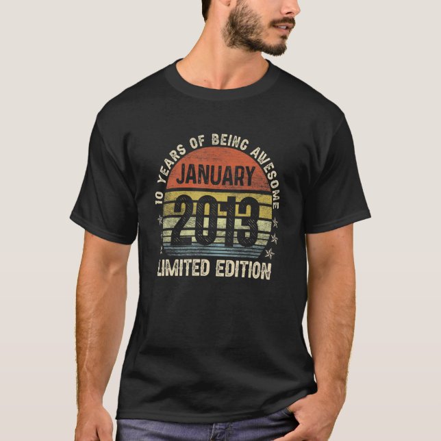 T-shirt Janvier 2013 10 Ans 10e Anniversaire (Devant)