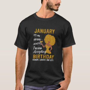 T-shirt Janvier C'est mon anniversaire Mois J'accepte main