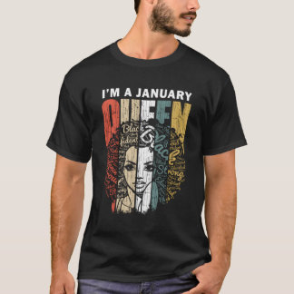 T-shirt Janvier Chemises D'Anniversaire Pour Femmes Noir A