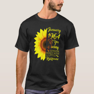 T-shirt Janvier Fille 1964 58 Ans 58e Anniversaire