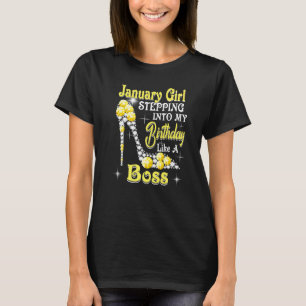 T-shirt Janvier Fille Entrant Dans Mon Anniversaire Comme