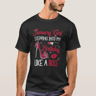 T-shirt Janvier Fille Entrant Dans Mon Anniversaire Comme 