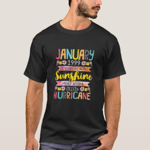 T-shirt Janvier Filles 1999 Cadeau Anniversaire 22 Ans Fab
