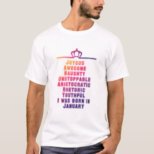 T-shirt Janvier mois anniversaire citations 1.