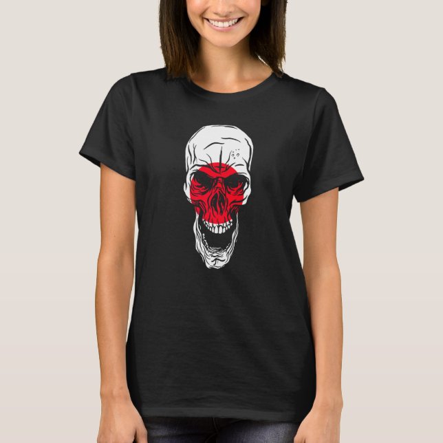 T-shirt Japan Flag Colours Skull (Devant)