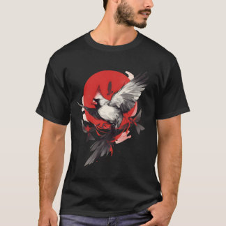 T-shirt Japanese Cardinal Red Sun Minimalist Art. Part 1/3