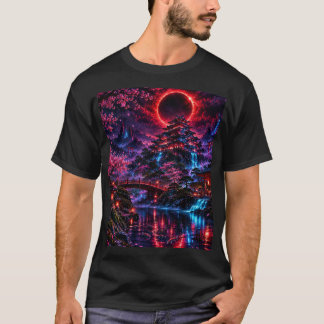 T-shirt Japanese Cyberpunk Castle Poster