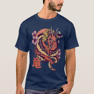 T-shirt Japanese Dragon Sakura Dragon Blossom Japan Cultur