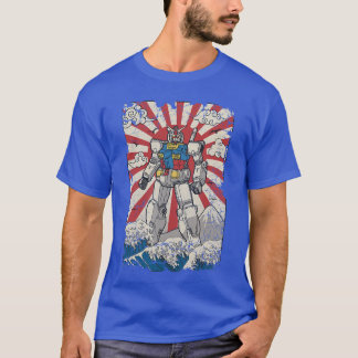 T-shirt Japanese mecha anime Robot Kanagawa great wave man