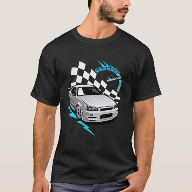 T-shirt Japanese Racing Car girl (Devant)