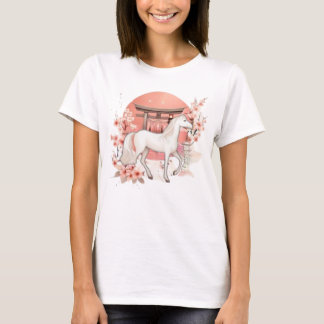 T-shirt Japanese Red Sun Torii & White Horse – Women’s T-s
