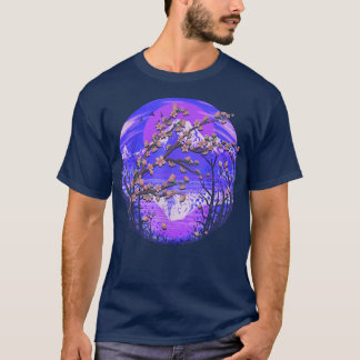 T-shirt Japanese Sakura Pink Flower Japan Mountains Cherry